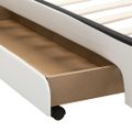 vidaXL Posteľný rám so zásuvkami biely 120x200 cm umelá koža