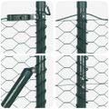 vidaXL Hexagonálny plotový základ 100 x 1 m PVC potiahnutá oceľ Zelená