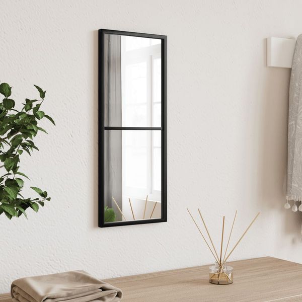 vidaXL Nástenné zrkadlo čierne 20x50 cm obdĺžnikové železné