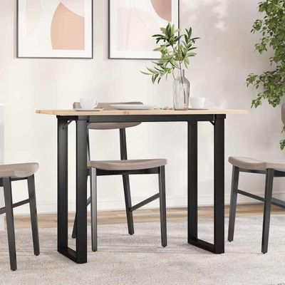 vidaXL Jedálenský stolík v tvare O 100x50x75 cm borovica a oceľ