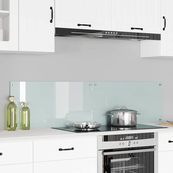 vidaXL Kuchynský obklad 2 pcs Biela 80 x 40 cm tvrdené sklo
