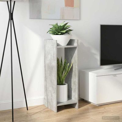 vidaXL Stojan na rastliny s poličkou Betónovo Sivá 30 x 30 x 80 cm