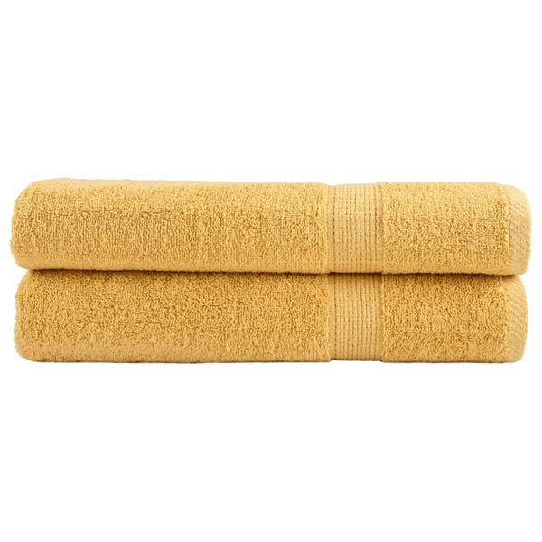 vidaXL Prémiové uteráky SOLUND 2 ks zlaté 100x200 cm 600 g/m2