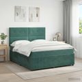 vidaXL Posteľ boxspring s matracom Tmavozelená 180 x 200 cm Zamat