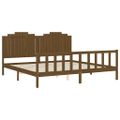 vidaXL Posteľný rám s čelom medovo-hnedý 200x200 cm masívne drevo