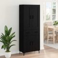 vidaXL Highboard 2 ks Čierny dub 69,5 x 34 x 180 cm Kompozitné drevo