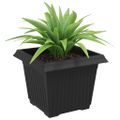 vidaXL Štvorcový črepník na kvety 6 ks Čierna 23 x 23 x 17,5 cm Plast