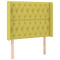 vidaXL Čelo postele so záhybmi zelené 93x16x118/128 cm látka