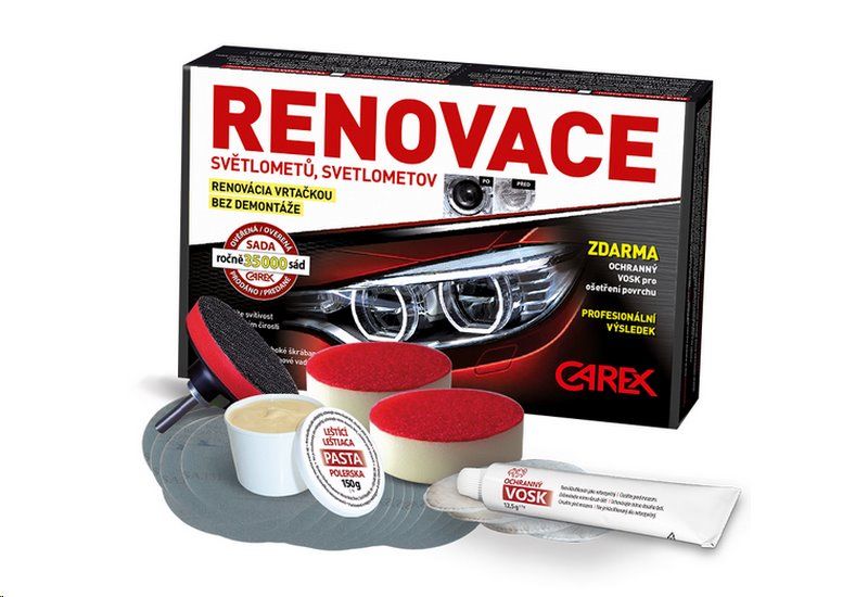 CAREX - sada na RENOVÁCIU plastových svetiel (VEĽKÁ)