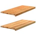 vidaXL Okenný parapet 2 ks svetlohnedá 90x40x2 cm dubový masív