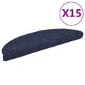 vidaXL Schodové rohože, samolepiace, 15 ks, 56x17x3 cm, modré, polkruhové