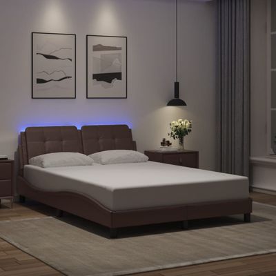 vidaXL Rám postele s LED bez matraca, Zadar, hnedý 120x200 cm