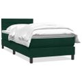 vidaXL Posteľný rám boxsping s matracom tmavozelený 100x210 cm zamat