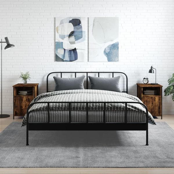 vidaXL Nočné stolíky 2 ks dymový dub 40x42x60 cm kompozitné drevo