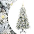 vidaXL Umelý Sklápací Vianočný Stromček Biela 120 cm PE a PVC