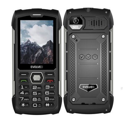 EVOLVEO StrongPhone H1, IP68 odolný Dual SIM telefón, 2,8'' LCD, 5000mAh, Powerbanka, čierno-strieborný