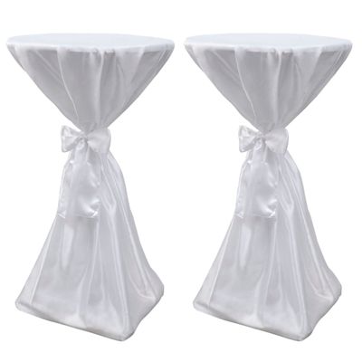 Biely návlek na stôl so stuhou, 80 cm, 2 ks