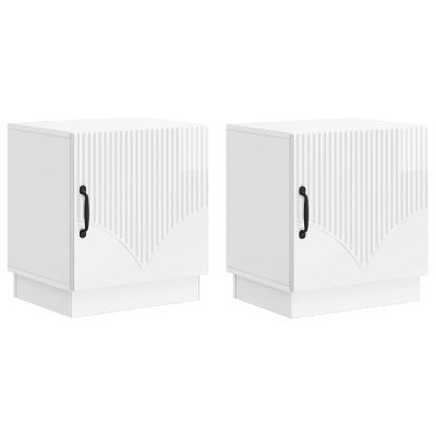 vidaXL Nočný stolík 2 pcs Biela s vysokým leskom 43 x 34,5 x 47 cm