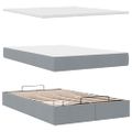 vidaXL Osmanská posteľ s matracom svetlosivá 120x200 cm látka