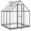 vidaXL Skleník s základovým rámom antracitový 169x169x202 cm hliník