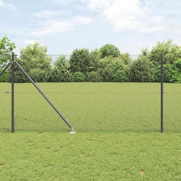 vidaXL Vonkajší zváraný drôtený plot so špicami 25 x 1,4 m Sivá