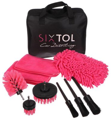 Multifunkčná sada na umývanie auta SIXTOL CAR DETAILING PINK 9