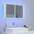 vidaXL LED kúpeľňová zrkadlová skrinka biela 80x12x45 cm akryl