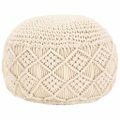 vidaXL Ručne vyrobená taburetka macrame 45x30 cm, bavlna