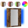 vidaXL LED zrkadlová skrinka dymový dub 40x12x45 cm kompozitné drevo