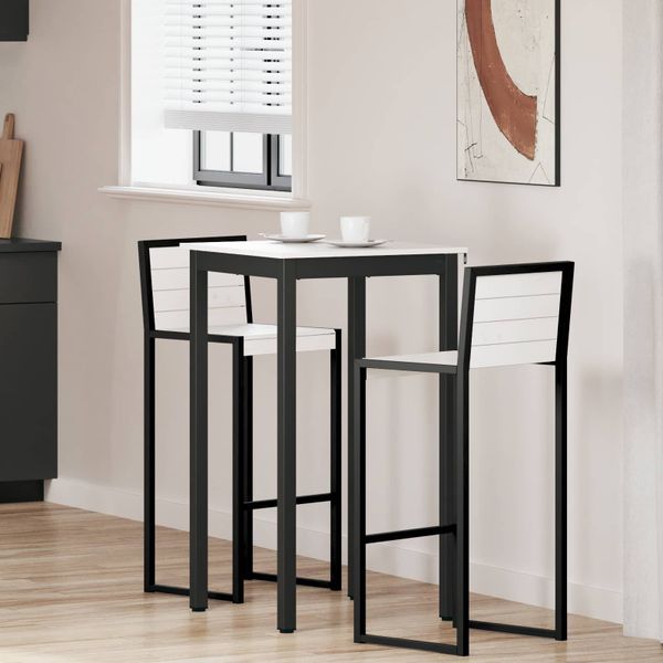 vidaXL Barový stôl Biela 60 x 60 x 105 cm Masívne borovicové drevo