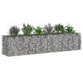 vidaXL Gabiónová vyvýšená posteľ 2 ks 260 x 60 x 55 cm Strieborná