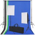 vidaXL Fotografická súprava s 5 farebnými pozadiami & 2 softboxmi