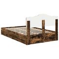 vidaXL Úložná posteľ Dymová dub 135 x 190 cm Kompozitné drevo