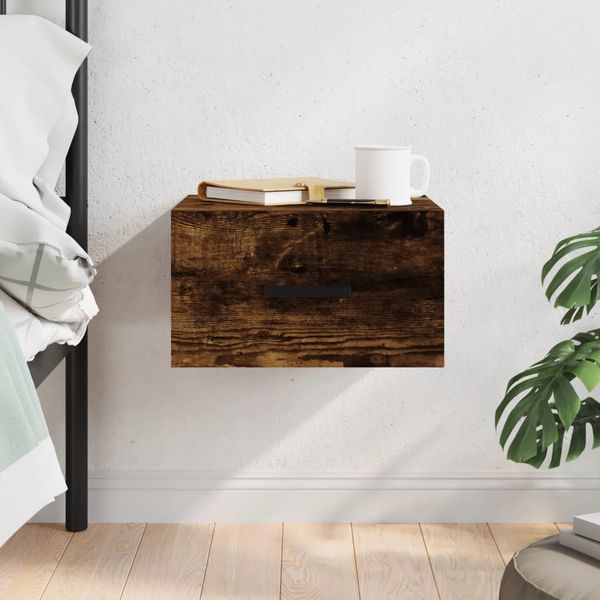 vidaXL Nástenný nočný stolík dymový dub 35x35x20 cm