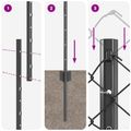 vidaXL Sieťový plot s stĺpom 25 x 1 m PVC potiahnutá oceľ Sivá