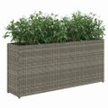 vidaXL Záhradné kvetináče 2 nádoby 2 ks sivé 90x20x40 cm polyratan