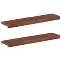 vidaXL Parapety 2 ks Tmavohnedá 80 x 15 x 2 cm Masívne dubové drevo