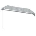 vidaXL Ručne zaťahovacia markíza s LED antracit a biela 350x250 cm