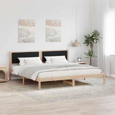vidaXL Rám postele Čierna 200 x 200 cm Masívne borovicové drevo