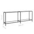 vidaXL Konzolový stolík priehľadný 200x35x75,5 cm tvrdené sklo