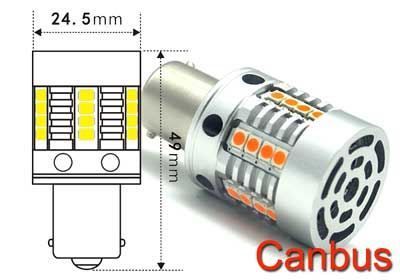 Žiarovka LED BaU15S (blinkry) 12 V/13 W oranžová, 24 x SMD2835