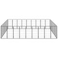 vidaXL Ohrádka pre psov 32 panelov čierna 50x100 cm práškovaná oceľ
