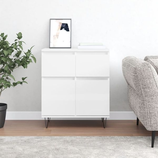 vidaXL Komoda vysoký lesk biela 60x35x70 cm spracované drevo