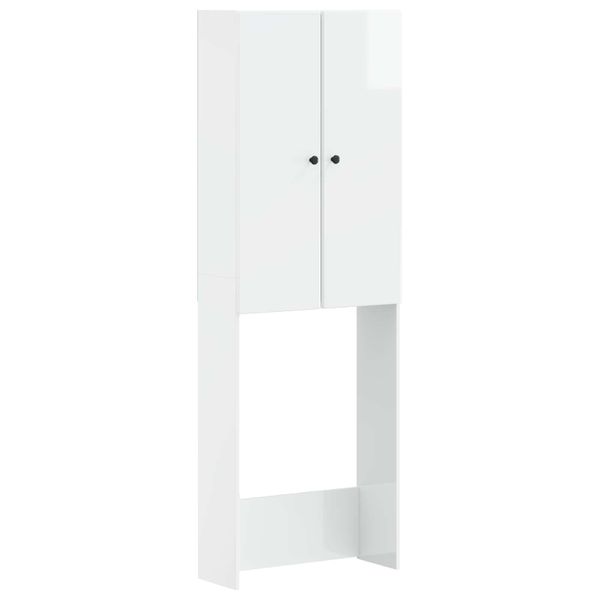 vidaXL Toaletná skriňa BREDA Biela s vysokým leskom 66 x 25,5 x 190 cm