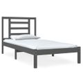 vidaXL Posteľný rám, sivý drevený masív 75x190 cm malé jednolôžko