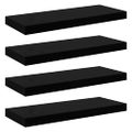 vidaXL Plávajúce nástenné police 4ks, lesklé čierne 60x23,5x3,8cm, MDF
