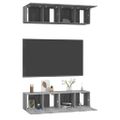 vidaXL TV stolíky 4 ks sivý dub sonoma 60x30x30 cm spracované drevo