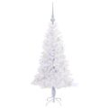 vidaXL Umelý vianočný stromček s 150 LED-i Biela 120 cm PVC a oceľ