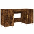 vidaXL Stôl dymový dub 140x50x75 cm kompozitné drevo
