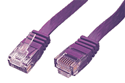 UTP patchkabel kategórie 6, plochý, fialový, 1 m